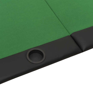 Tavolo da Poker Pieghevole 10 Giocatori Verde 207x106x76 cm 80402