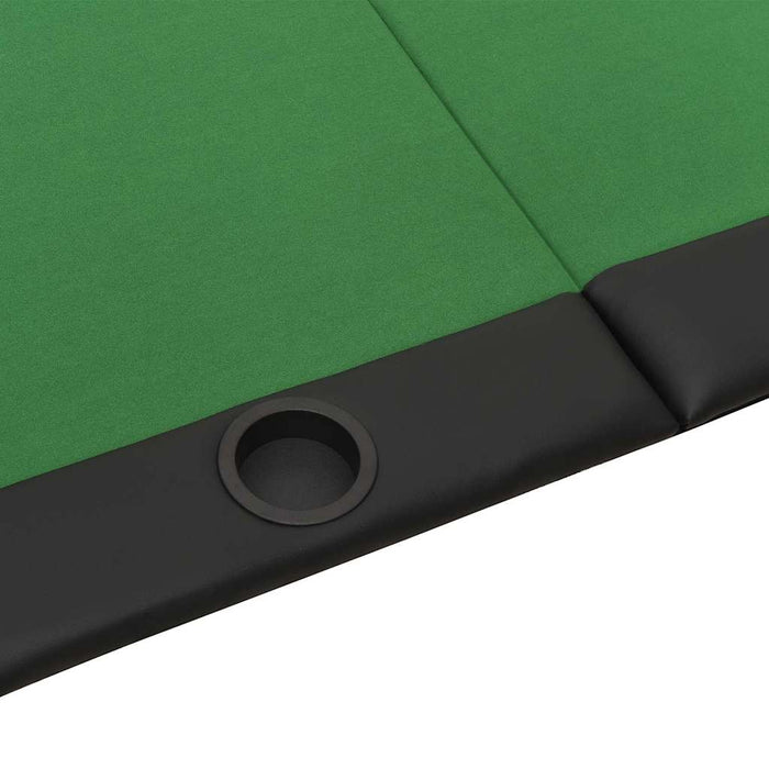 Tavolo da Poker Pieghevole 10 Giocatori Verde 207x106x76 cm 80402