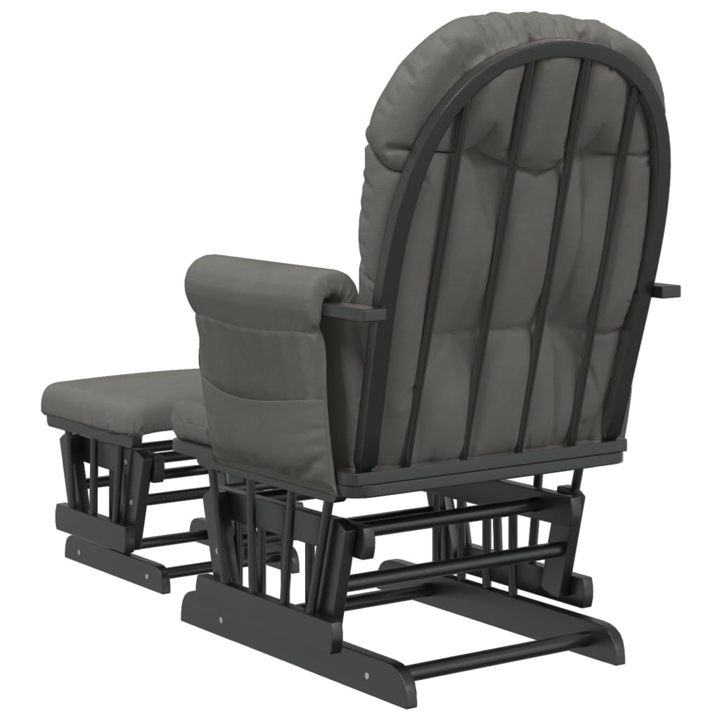 Poltrona Glider con Sgabello Grigio Scuro in Tessuto 351667