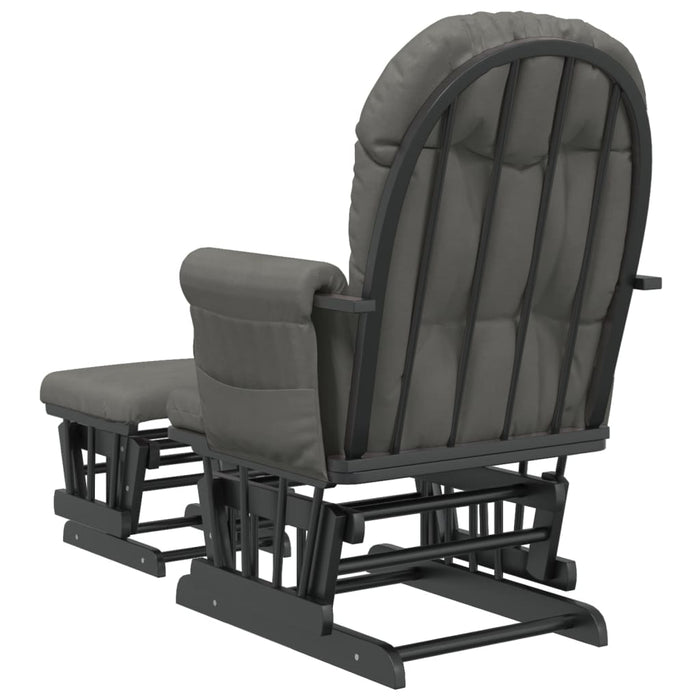 Poltrona Glider con Sgabello Grigio Scuro in Tessuto 351667