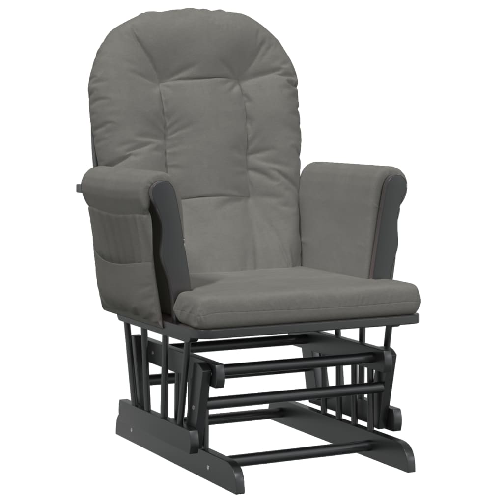 Poltrona Glider con Sgabello Grigio Scuro in Tessuto 351667