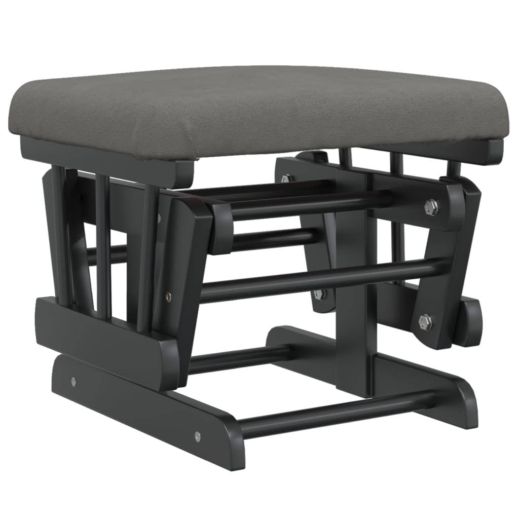 Poltrona Glider con Sgabello Grigio Scuro in Tessuto 351667