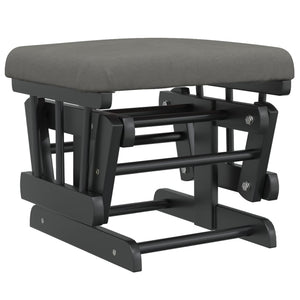 Poltrona Glider con Sgabello Grigio Scuro in Tessuto 351667