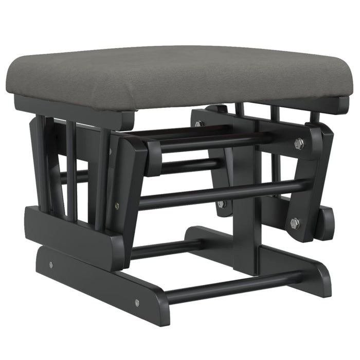 Poltrona Glider con Sgabello Grigio Scuro in Tessuto 351667