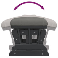 Poltrona Glider con Sgabello Grigio Scuro in Tessuto 351667