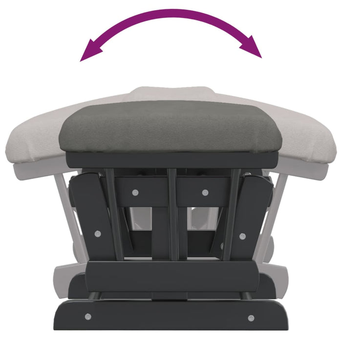 Poltrona Glider con Sgabello Grigio Scuro in Tessuto 351667