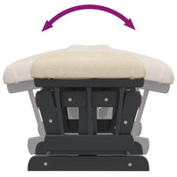 Poltrona Glider con Sgabello Bianco Crema in Tessuto 351668