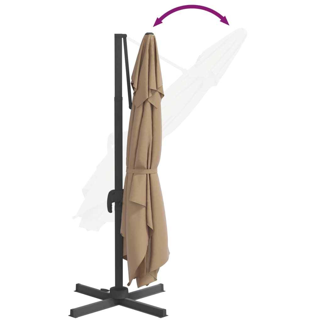 Ombrellone a Sbalzo con Palo Alluminio Tortora 300x300 cm 319917