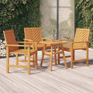 Sedie da Pranzo da Giardino 3pz Legno Massello di Acacia 362228