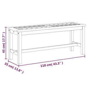 Panca da Giardino-Panca da esterno 110 cm in Legno Massello di Acacia