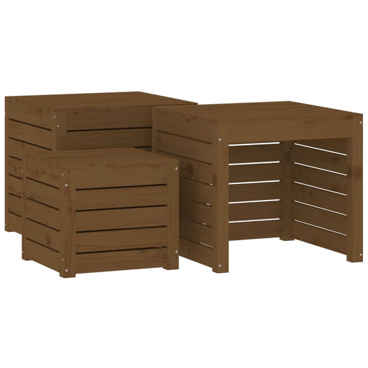 Set Cassette da Giardino 3 pz Ambra in Legno Massello di Pino 823958