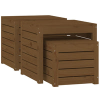 Set Cassette da Giardino 3 pz Ambra in Legno Massello di Pino 823958