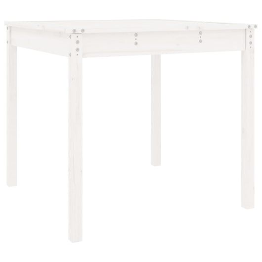 Tavolo da Giardino Bianco 82,5x82,5x76cm Legno Massello di Pinocod mxl 105881