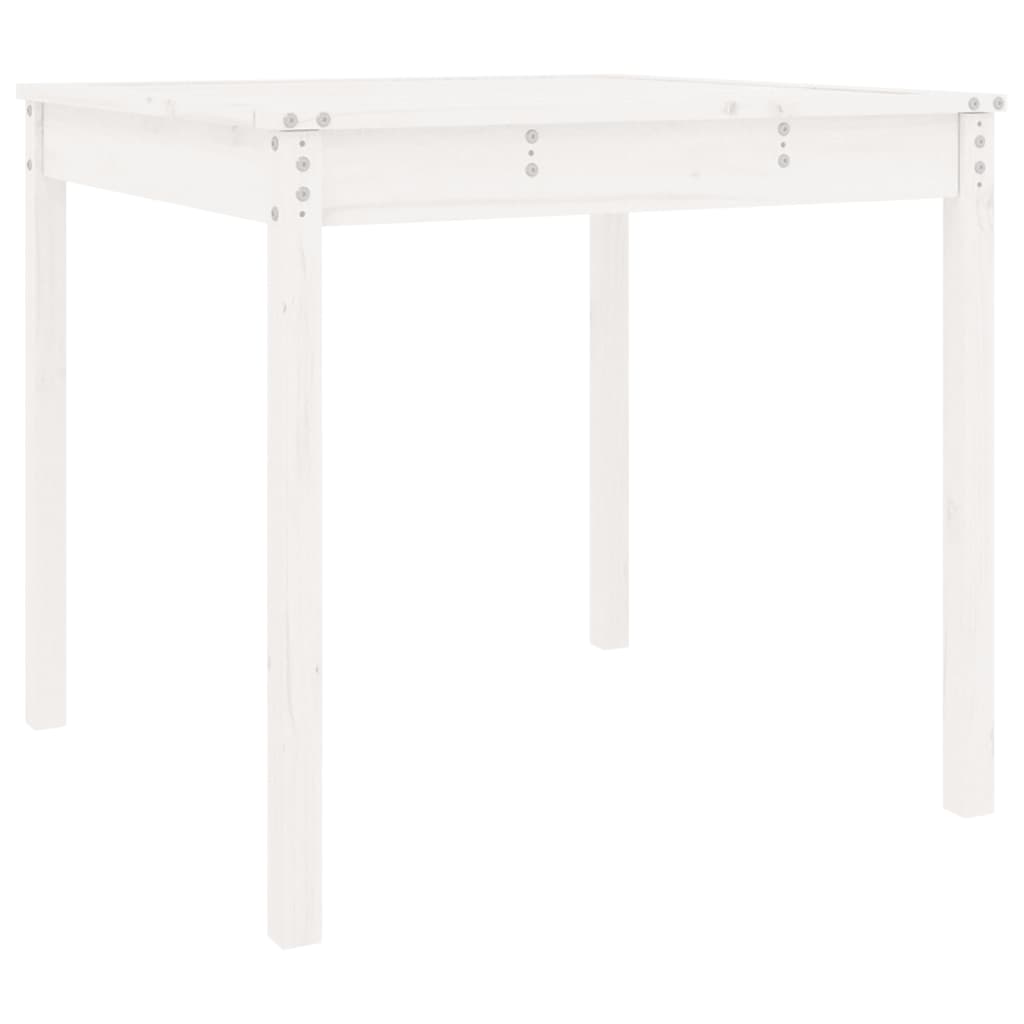 Tavolo da Giardino Bianco 82,5x82,5x76cm Legno Massello di Pino 823963
