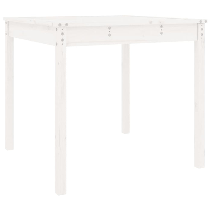 Tavolo da Giardino Bianco 82,5x82,5x76cm Legno Massello di Pino 823963
