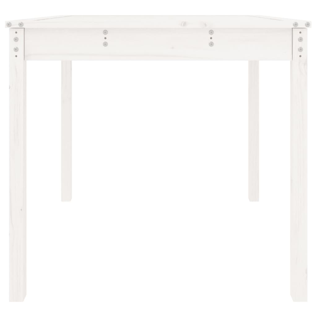 Tavolo da Giardino Bianco 82,5x82,5x76cm Legno Massello di Pino 823963