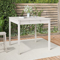 Tavolo da Giardino Bianco 82,5x82,5x76cm Legno Massello di Pinocod mxl 105881