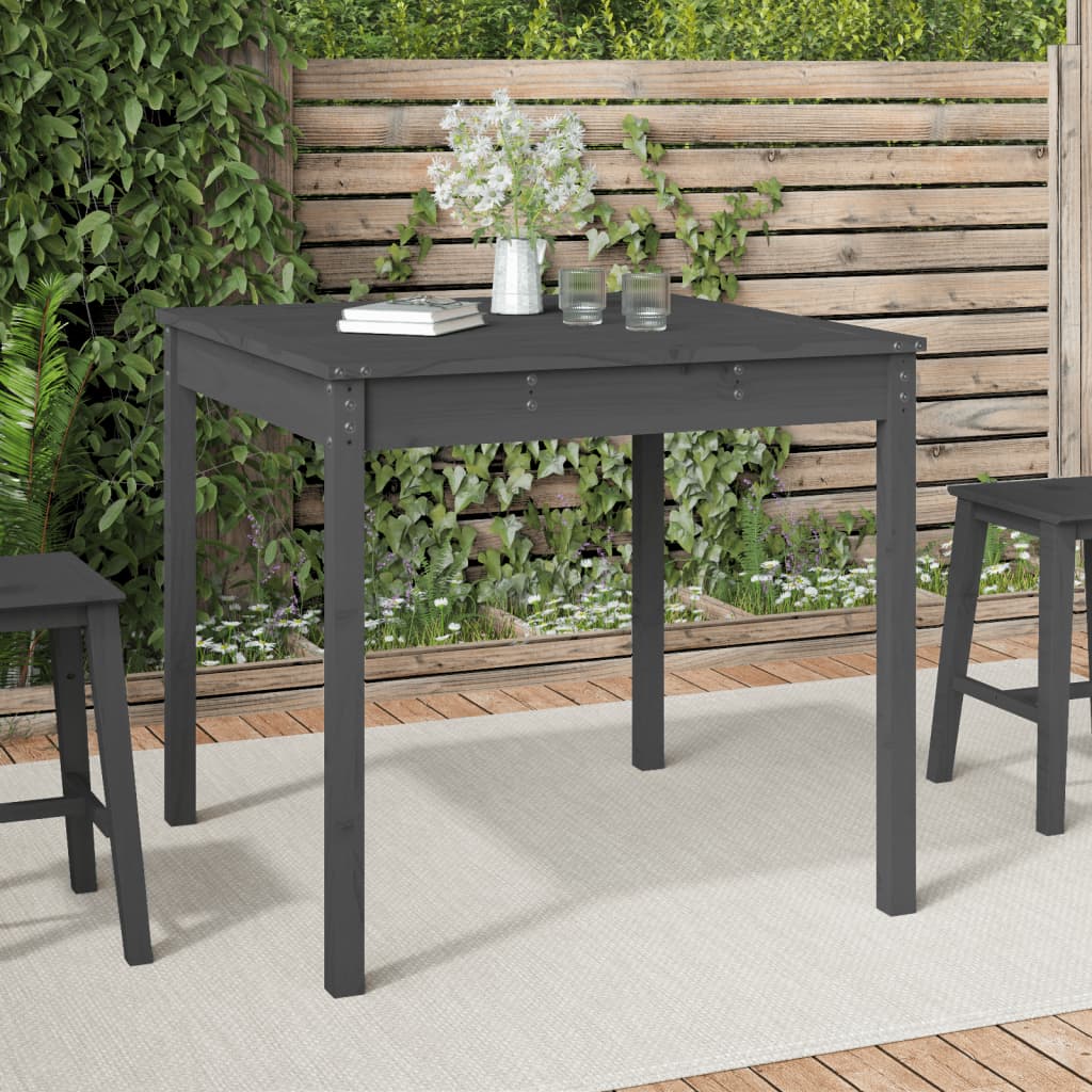 Tavolo da Giardino Grigio 82,5x82,5x76 cm Legno Massello Pinocod mxl 129855