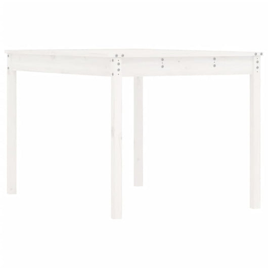 Tavolo da Giardino Bianco 121x82,5x76 cm Legno Massello di Pinocod mxl 129870
