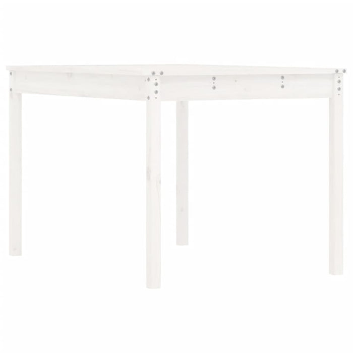 Tavolo da Giardino Bianco 121x82,5x76 cm Legno Massello di Pino 823970