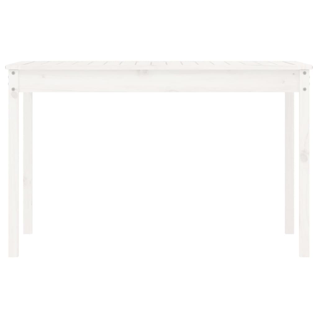 Tavolo da Giardino Bianco 121x82,5x76 cm Legno Massello di Pino 823970