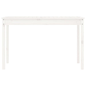 Tavolo da Giardino Bianco 121x82,5x76 cm Legno Massello di Pino 823970