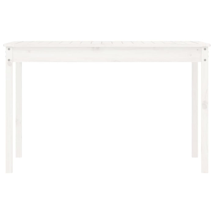 Tavolo da Giardino Bianco 121x82,5x76 cm Legno Massello di Pino 823970