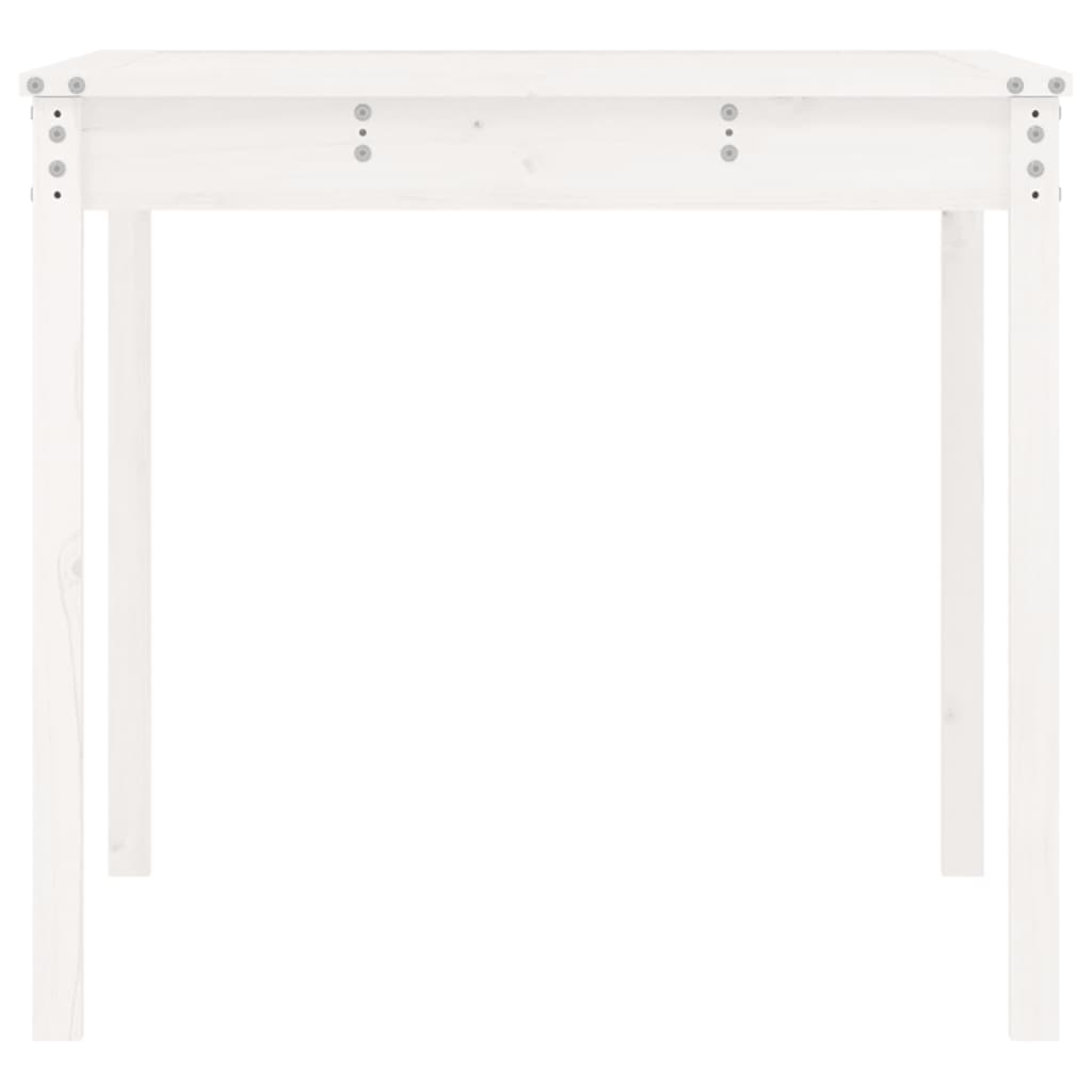 Tavolo da Giardino Bianco 121x82,5x76 cm Legno Massello di Pino 823970