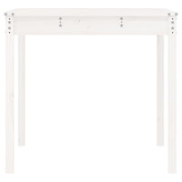 Tavolo da Giardino Bianco 121x82,5x76 cm Legno Massello di Pino 823970