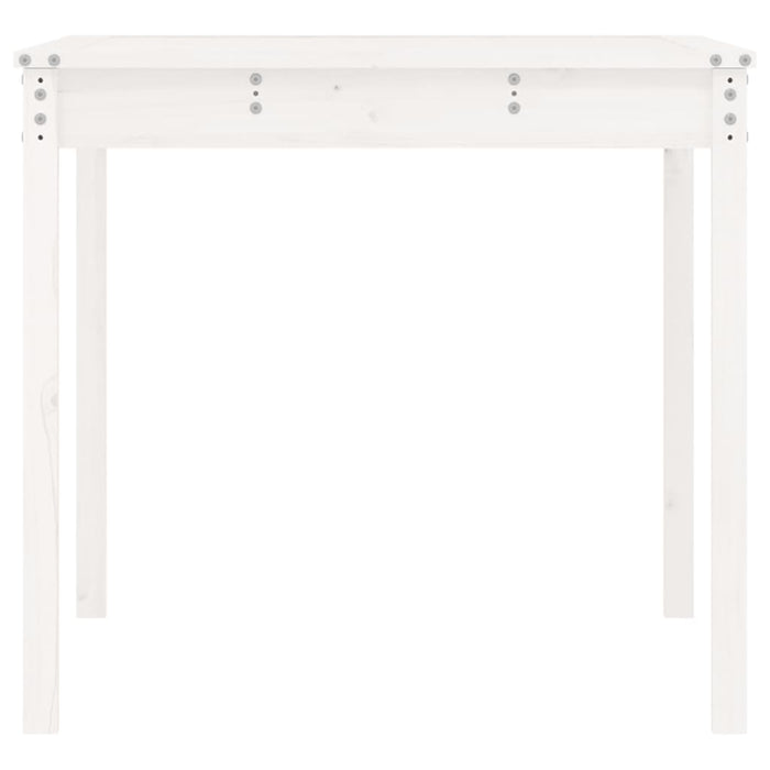 Tavolo da Giardino Bianco 121x82,5x76 cm Legno Massello di Pino 823970