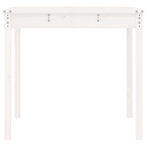 Tavolo da Giardino Bianco 121x82,5x76 cm Legno Massello di Pino 823970