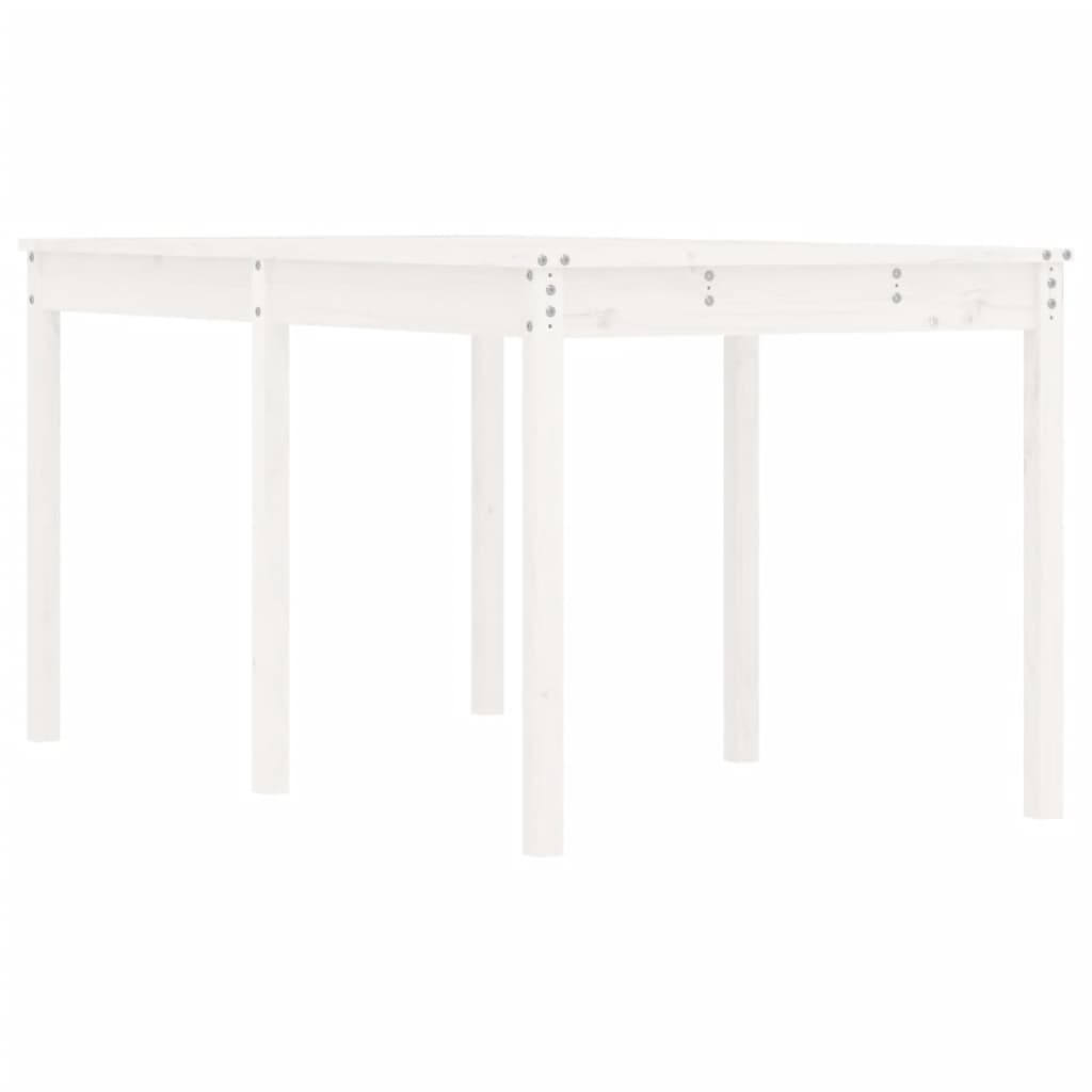 Tavolo da Giardino Bianco 159,5x82,5x76cm Legno Massello Pinocod mxl 105899