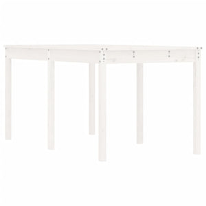 Tavolo da Giardino Bianco 159,5x82,5x76cm Legno Massello Pinocod mxl 105899