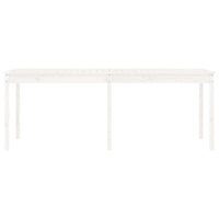 Tavolo da Giardino Bianco 203,5x100x76cm Legno Massello di Pino