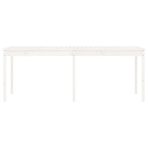 Tavolo da Giardino Bianco 203,5x100x76cm Legno Massello di Pino