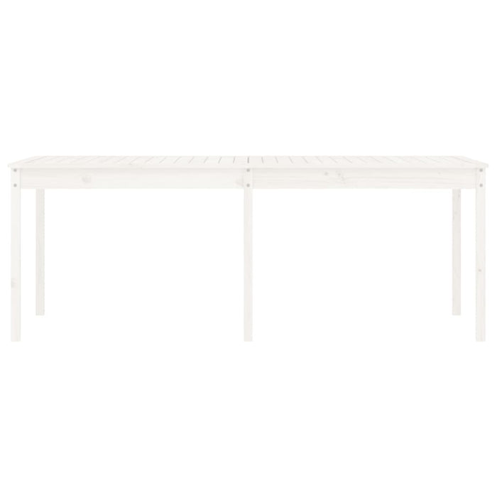 Tavolo da Giardino Bianco 203,5x100x76cm Legno Massello di Pino