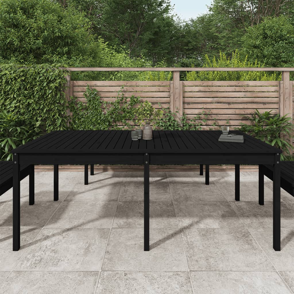 Tavolo da Giardino Nero 203,5x100x76 cm Legno Massello di Pinocod mxl 129878