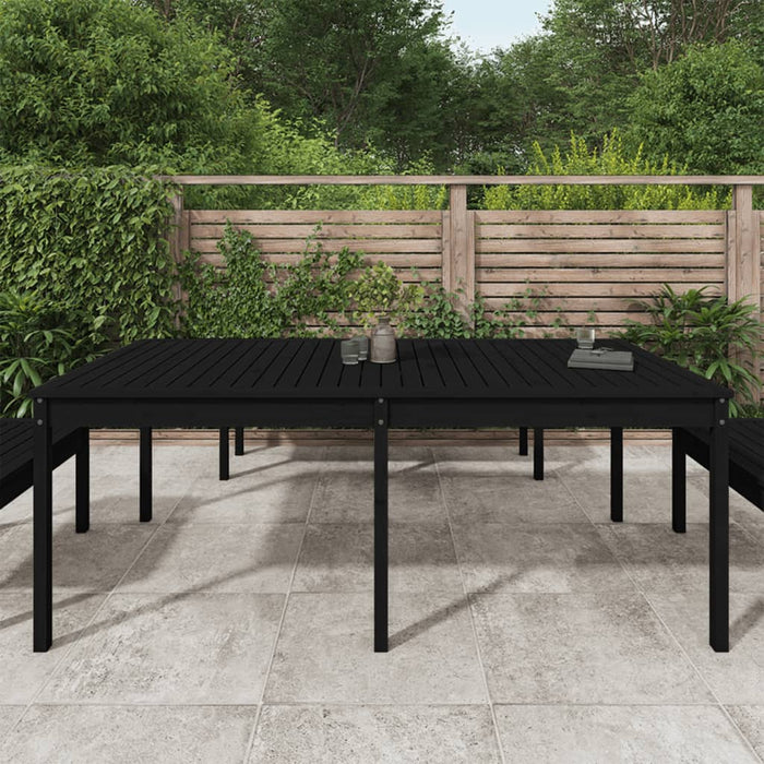 Tavolo da Giardino Nero 203,5x100x76 cm Legno Massello di Pinocod mxl 129878