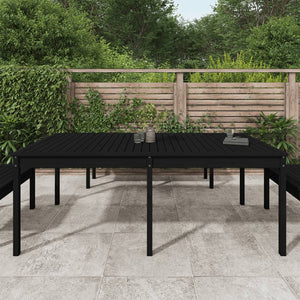 Tavolo da Giardino Nero 203,5x100x76 cm Legno Massello di Pino 823987