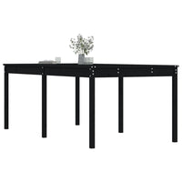 Tavolo da Giardino Nero 203,5x100x76 cm Legno Massello di Pino 823987