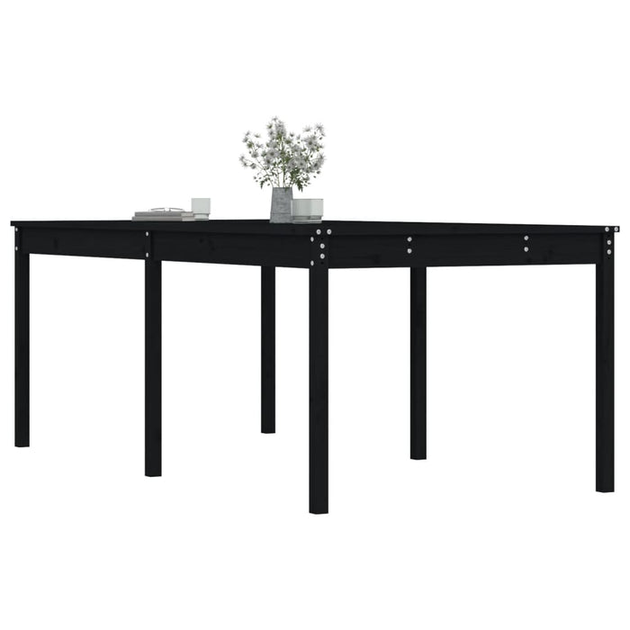 Tavolo da Giardino Nero 203,5x100x76 cm Legno Massello di Pino 823987
