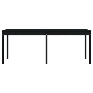 Tavolo da Giardino Nero 203,5x100x76 cm Legno Massello di Pino 823987