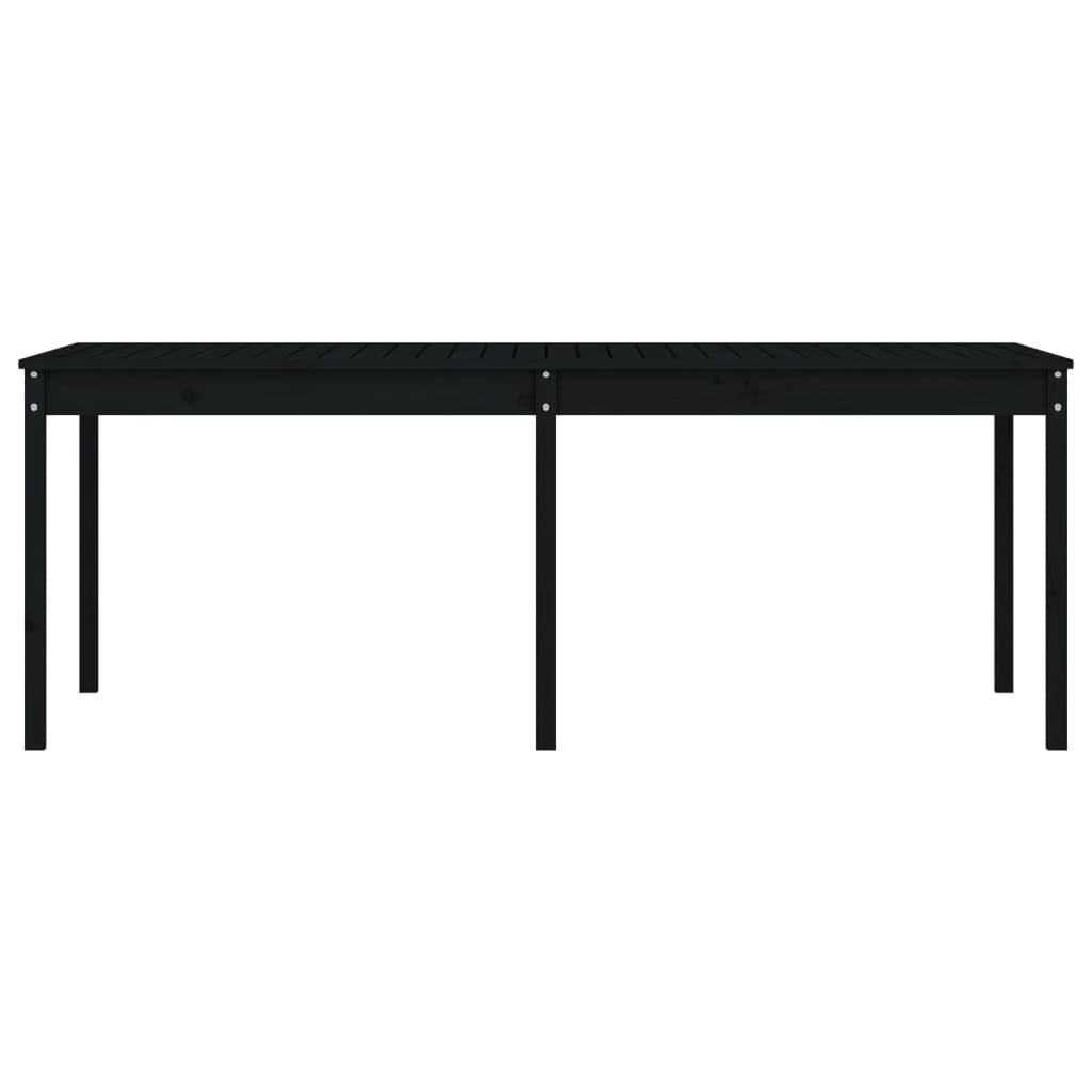 Tavolo da Giardino Nero 203,5x100x76 cm Legno Massello di Pino 823987