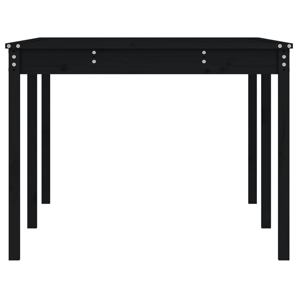 Tavolo da Giardino Nero 203,5x100x76 cm Legno Massello di Pino 823987