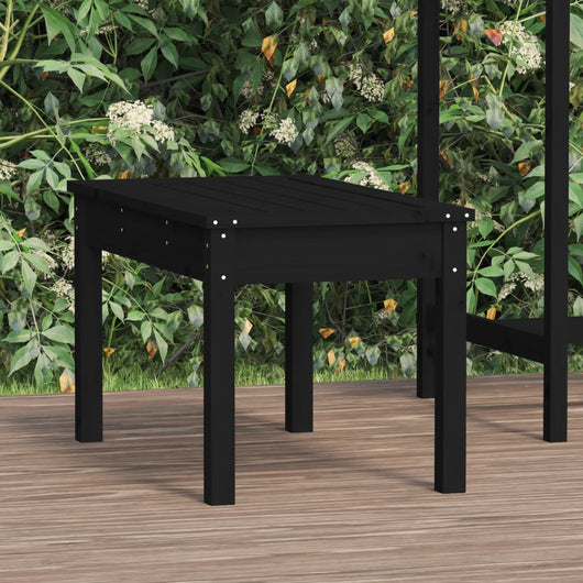 Panca da Giardino Nera 80x44x45 cm Legno Massello di Pino 824001