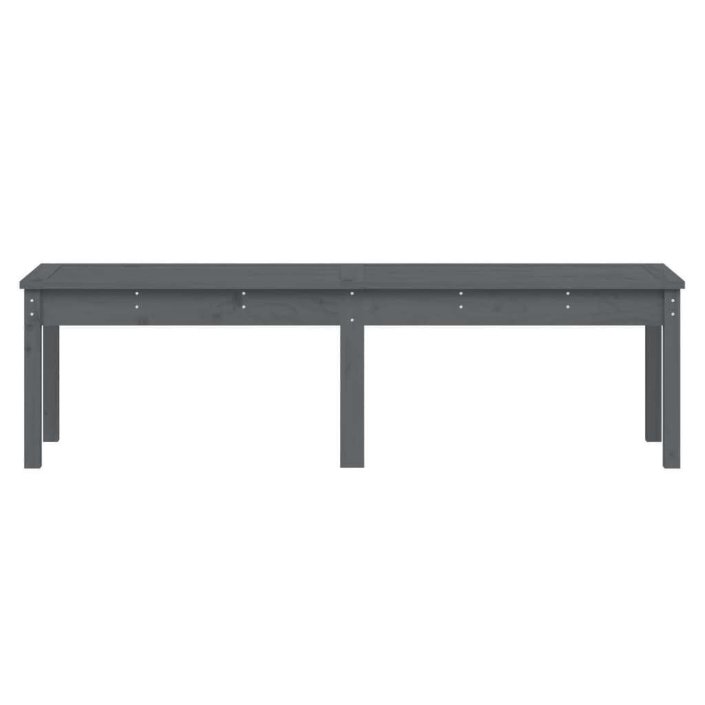 Panca da giardino mobile da giardino per esterni terrazza a 2 posti 159,5 x 44 x 45 cm legno massello di pino grigio 02_0011783