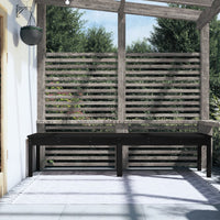 Panca Giardino 2 Posti Nera 203,5x44x45cm Legno Massello Pino 824022