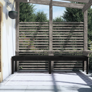 Panca Giardino 2 Posti Nera 203,5x44x45cm Legno Massello Pino 824022