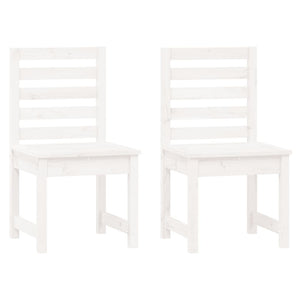 Sedie da Giardino 2pz Bianche 50x48x91,5 Legno Massello di Pino 824026