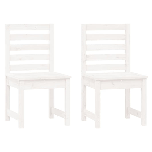 Sedie da Giardino 2pz Bianche 50x48x91,5 Legno Massello di Pino 824026
